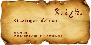Kitzinger Áron névjegykártya