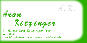 aron kitzinger business card